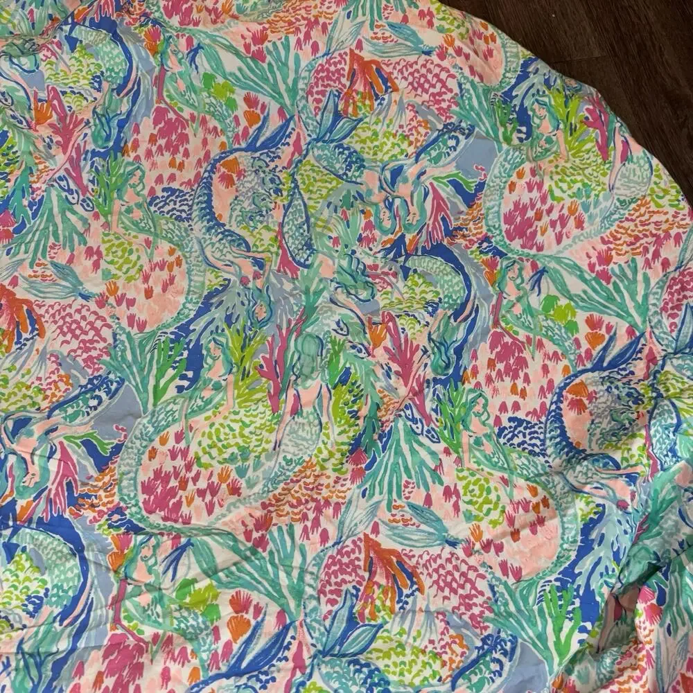 Lilly Pulitzer Pottery Barn Kids Mermaid Cove Full Fitted Sheet Only Colorful